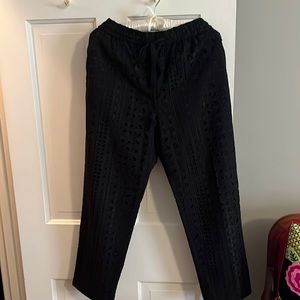 J Crew eyelet pants with pockets.